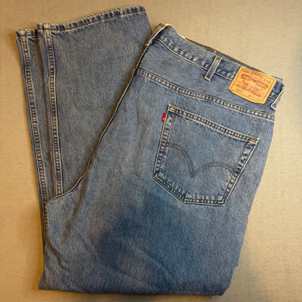 Levis‎ 550 Relaxed Fit Jeans Mens 48x30 Blue Medium Wash Tapered Leg Denim Y2K